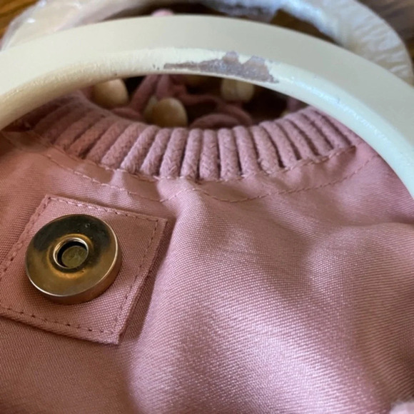 Anthropologie Pink Macreme Beaded Clutch - Picture 4 of 5